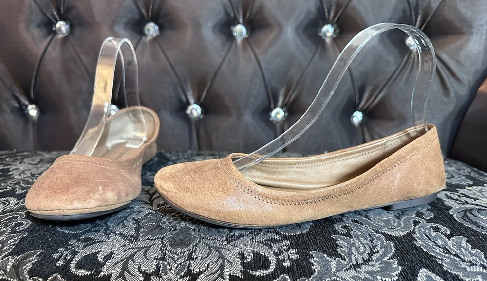 Lucky Brand Shoes Womens Size 8 M Brown Tan Leather Emmie Ballet Flats Slip On